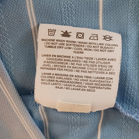 Nike Golf Shirt Men's Blue White Striped Pattern Short Sleeve Dry Fit Size Large - Picture 9 of 9